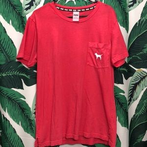 PINK Campus Short Sleeve Tee Red Victoria’s Secret